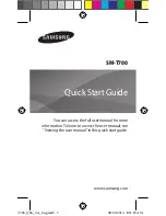 Preview for 2 page of Samsung SM-T700 Quick Start Manual