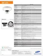 Предварительный просмотр 2 страницы Samsung SNV-6013 Specifications