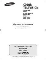 Samsung SP-54T8HE Owner'S Instructions Manual preview