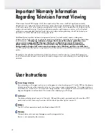 Preview for 2 page of Samsung SP-P4251 Owner'S Instructions Manual