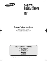 Preview for 1 page of Samsung SP43Q5 Owner'S Instructions Manual