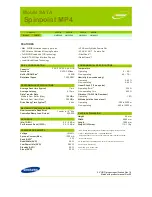 Samsung SPINPOINT MP4 HM250HJ Specifications preview