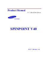 Samsung SPINPOINT V40 Series Product Manual preview