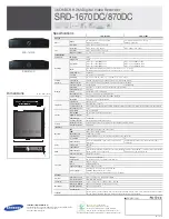 Preview for 2 page of Samsung SRD-1670DC Specifications