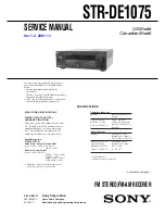 Preview for 1 page of Samsung STR-DE1075 Service Manual