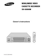 Samsung SV-5000W Owner'S Instructions Manual preview