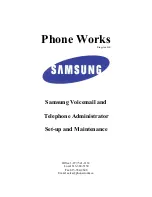 Preview for 1 page of Samsung SVMi E Series Setup And Maintenance