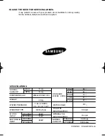 Preview for 14 page of Samsung SW1485Z1 User Manual