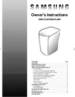 Samsung SW50ASP Owner'S Instructions Manual preview