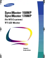 Preview for 1 page of Samsung SyncMaster 150MP Owner'S Instructions Manual