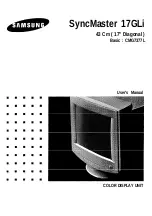 Samsung SyncMaster 17GLi User Manual preview