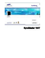 Samsung SyncMaster 194T User Manual preview