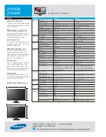 Preview for 2 page of Samsung SyncMaster 2494HM Specifications