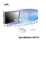 Preview for 1 page of Samsung SyncMaster 403Tn Owner'S Manual