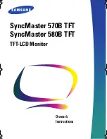 Preview for 1 page of Samsung SyncMaster 570B TFT Owner'S Instructions Manual