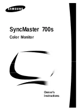 Samsung SyncMaster 700S Owner'S Instructions Manual preview