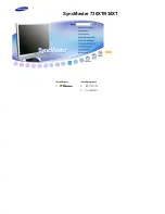 Samsung SyncMaster 730XT User Manual preview