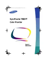 Samsung SyncMaster 750DFT Owner'S Instructions Manual preview