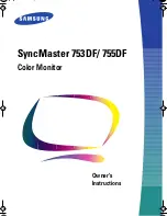 Samsung SyncMaster 753DF Owner'S Instructions Manual preview