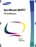 Samsung SyncMaster 800TFT Owner'S Instructions Manual preview