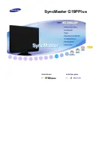 Samsung SyncMaster G19P Plus User Manual preview