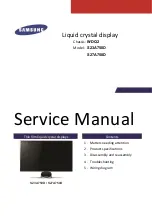 Samsung SyncMaster S23A750D Service Manual preview