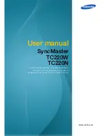 Preview for 1 page of Samsung SyncMaster TC220W User Manual