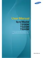 Samsung SyncMaster TS190W User Manual preview