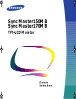 Preview for 1 page of Samsung SyncMaster150MB Owner'S Instructions Manual