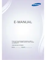 Preview for 1 page of Samsung TV Manual