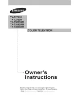 Samsung TX-T2793H Owner'S Instructions Manual preview