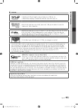 Preview for 61 page of Samsung UE40C7000W Owner'S Instructions Manual