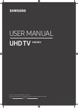 Preview for 1 page of Samsung UE49NU8040 User Manual