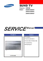 Предварительный просмотр 1 страницы Samsung UN KS8500F Series Service Manual