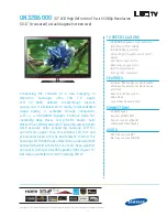 Samsung UN32B6000VFXZA Specification Sheet preview