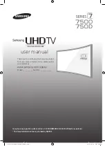 Samsung UN40JU7500 User Manual preview