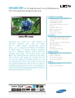 Preview for 1 page of Samsung UN46B6000 - 46" LCD TV Brochure