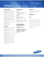 Предварительный просмотр 2 страницы Samsung UN46D6003 Brochure & Specs