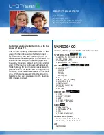 Предварительный просмотр 1 страницы Samsung UN46D6400 Brochure