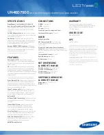 Предварительный просмотр 2 страницы Samsung UN46D7900 Brochure