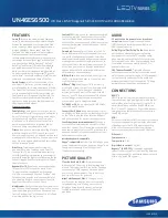 Предварительный просмотр 2 страницы Samsung UN46ES6500 Brochure & Specs