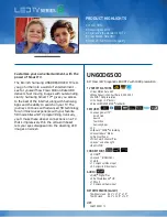 Preview for 1 page of Samsung UN60D6500 Specifications