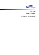 Preview for 1 page of Samsung UP1500 800-A1 User Manual