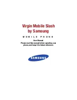 Samsung Virgin Mobile Slash User Manual предпросмотр