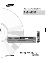 Preview for 1 page of Samsung VR330 - DVD - DVDr/ VCR Combo Manuel D'Instructions