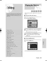 Preview for 168 page of Samsung VR330 - DVD - DVDr/ VCR Combo Manuel D'Instructions