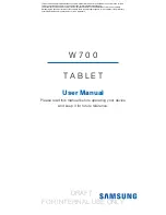 Preview for 1 page of Samsung W700 User Manual