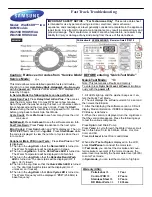 Preview for 1 page of Samsung WA456DRHDSU/AA Fast Track Troubleshooting