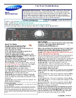 Samsung WA5451ANW/XAA Fast Track Troubleshooting preview