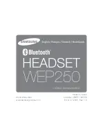 Предварительный просмотр 1 страницы Samsung WEP250 - WEP 250 Bluetooth Headset Manual